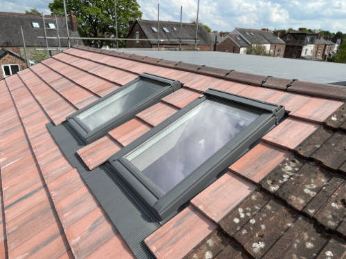 An image of velux windows fitted by opulance roofing cheshire